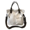 thumbnail image 1 of Bolso de Lona de Alta Resistencia, Bolso de Gran Capacidad, Cierre de Broche a Presión con Bolsillos, Bolso de Mensajero, Bolso de Hombro para Carrito Blanco Hugo Bolso, 1 of 10
