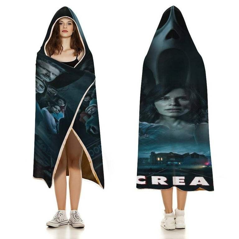 Horror Movie Scream Ghost Face Wearable Flannel Blanket Hoodie Cloak Hooded Blanket 40 x50 Walmart