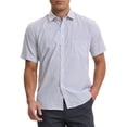 thumbnail image 1 of Camisas de cuadros de hombre INSPIRE CHIC de manga corta, con botones, clásica, de vestir, talla XL, blanca y negra, 1 of 1