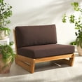 thumbnail image 2 of Safavieh Couture Julianne Modern Teak Patio Chair, Natural/Dark Brown, 2 of 11