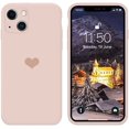thumbnail image 1 of for iPhone 13 / Mini/Pro/Pro Max Case，Silicone Cases for Women Girly Men Clear Heart Pattern Flexible Protective Cover Shockproof Bumper Cute Shell (Pink, 13), 1 of 8