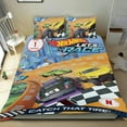 thumbnail image 1 of Hot Wheels: A Correr Conjunto de sábanas temático, trío de piezas, cómodo y amigable con la piel, diseño único, regalo de decoración para el hogar para familiares, amigos y fans,140cm *210cm, 1 of 6