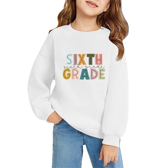 Mercatoo Sixth Grade Sweatshirts for Boys Girls First Day Of School Hoodies Kids Back to 𝐒chool Sweatshirt Long Sleeve