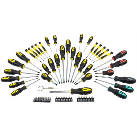 JEGS 69-pc Magnetic Screwdriver set Awls Torx Square Phillips Slotted Bits 80755
