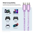 thumbnail image 4 of Powertek Marble 6ft USB-C to USB-C Cable, Purple, 60W Fast Charging, Silicone Marble Design, Smooth Data Transfer, 4 of 5