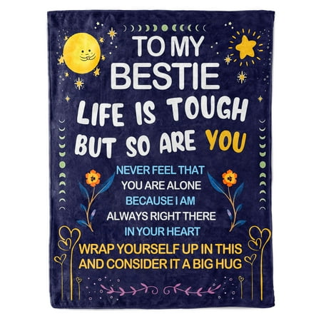 Funnil Bestie Gifts for Women Best Friend Birthday Gifts Unique BFF Birthday Gift for Woman Bestfriend Birthday Gift Ideas Friendship Gifts Throw Blanket 50x60inch Dark Blue Funnil Bestie Gifts for Women Best Friend Birthday Gifts Unique BFF Birthday Gift for Woman Bestfriend Birthday Gift Ideas Friendship Gifts Throw Blanket 50x60inch Dark Blue