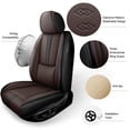 thumbnail image 2 of Fit for Volvo 98% Car Models,2pcs Car Seat Covers,Leather Seat Cover for Cars,Anti-slip Soft Car Seat Protectors(Black and Coffee), 2 of 6