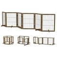 Extra Wide Dog Gate Pet Fence with Lockable Walk Through Door
