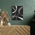 thumbnail image 3 of Black and Grey Abstract Wall Art, Grey White Geometric on Black Background Canvas Wall Art, Modern Simple Framed Wall Art for Living Room Bathroom Bedroom Kitchen Ready to Hang, 12X16 Inches, 3 of 7