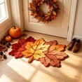 thumbnail image 4 of Yhmxh Thanksgiving Pumpkin Bathroom Rugs Fall Maple Leaf Shape Bath Mat Autumn Kitchen Mat Non Slip Doormat Cute Orange Floor Mat Decorative for Front Door Entryway Kitchen Bedroom 27.56"x17.72", 4 of 6