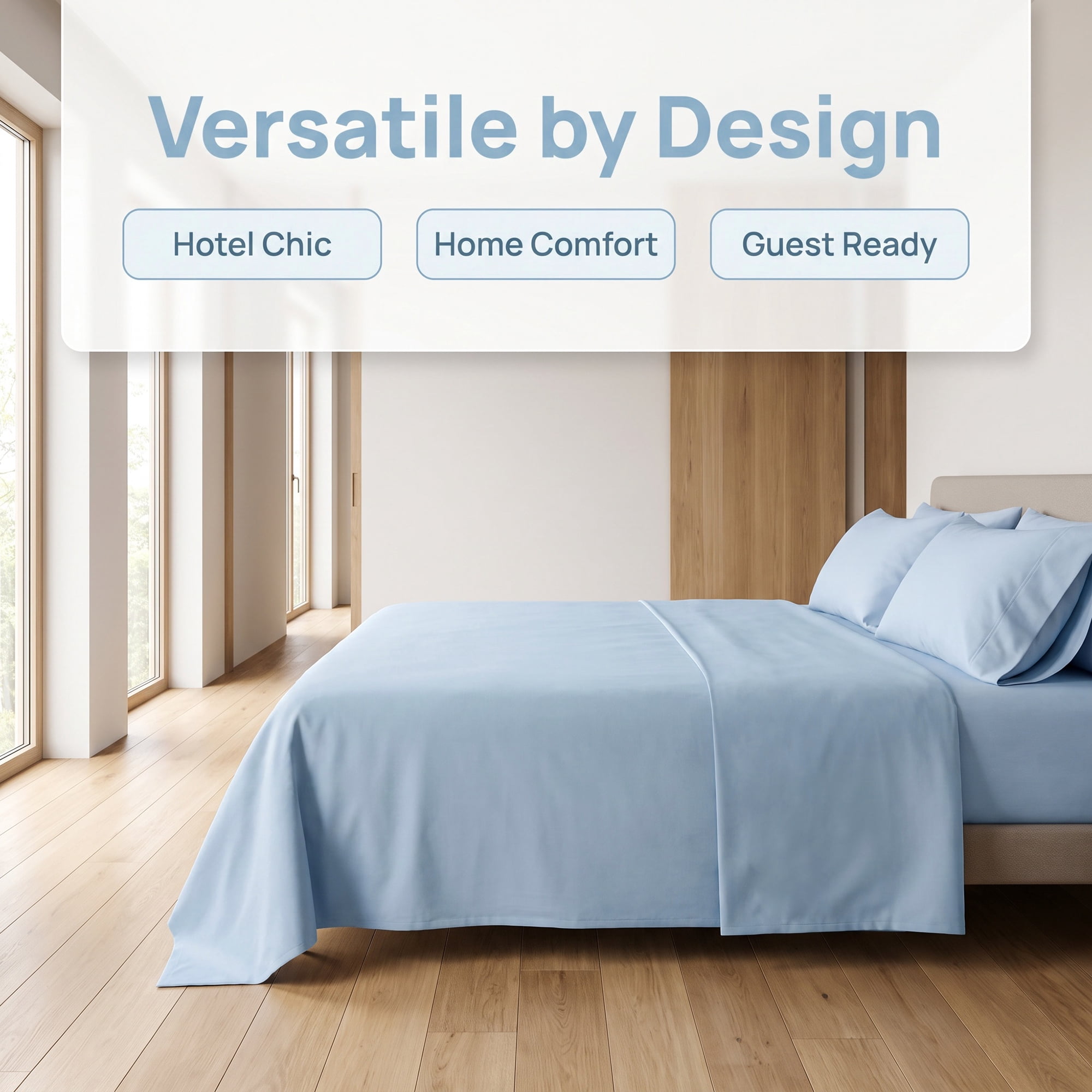 Unique Bargains Cotton Gauze Bed Sheet Soft Flat Sheet Cozy Bedding Light Blue 96"x106"