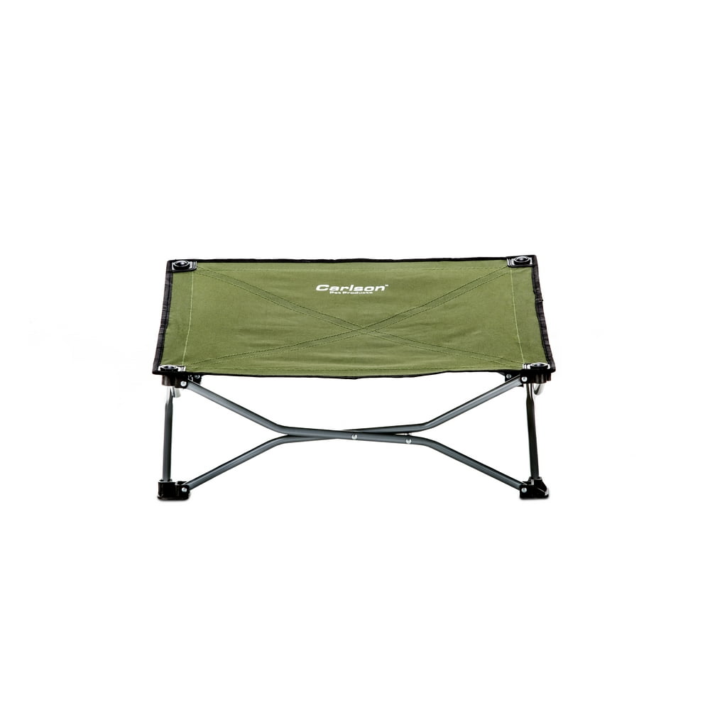 Carlson Folding Elevated Dog Bed, Green, 26"L x 26"W x 9"H Walmart
