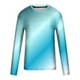 thumbnail image 4 of BLVB Long Sleeve Shirts for Men Trendy Gradient Crew Neck Pullover Tops Casual Plus Size Workout Blouse Tee Light Blue, 4 of 5