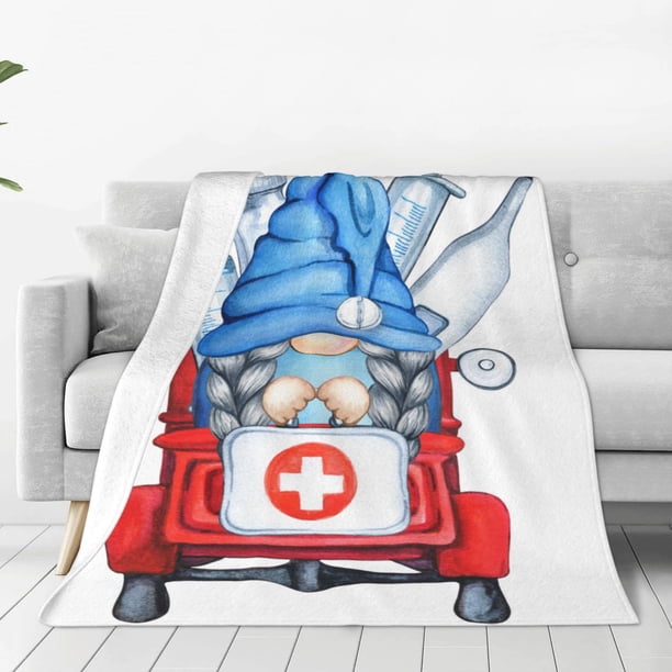 Balery Medicine Gnome Truck Red Manta de Felpa Suave y Acogedora – Cobija de Franela Aterciopelada para Cama, Lavable y Cálida para Sofá, Mascotas, Transpirable-40"x30"