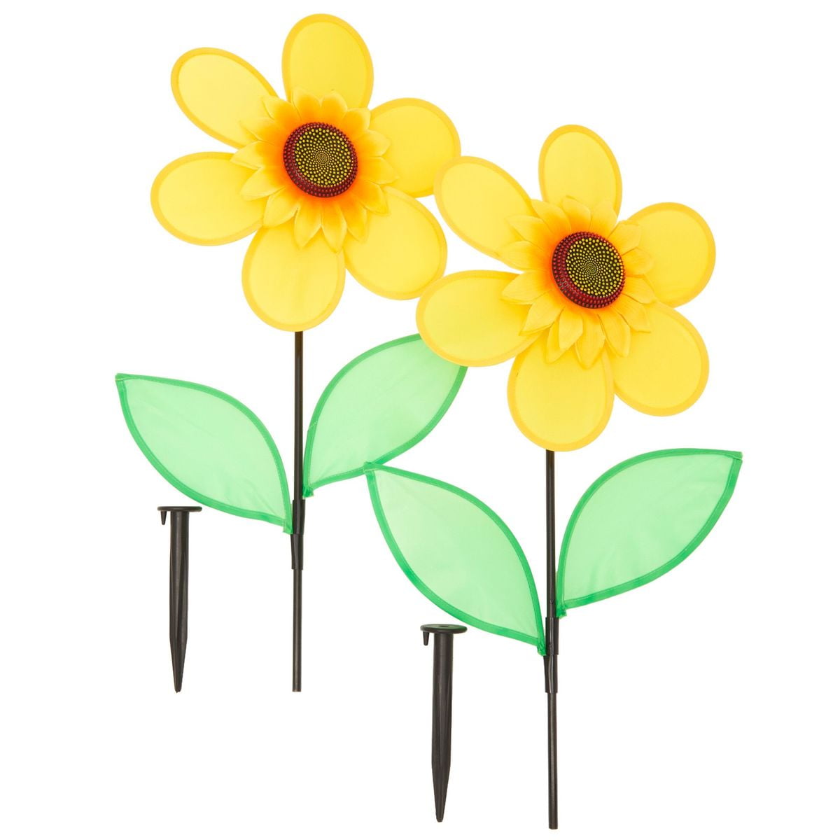 2 Pack Yellow Sunflower Pinwheels for Outdoor Yard and Garden Decor, 12 x 24 in. Walmart Canada