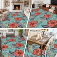thumbnail image 5 of Non-Slip Rug Pad Rugs Abstract Ethnic Floral Texture Rectangle Area Rugs 5x7Ft Soft Carpet Pads for Living Room Kids Room, Vintage Turquoise Backdrop, 5 of 9