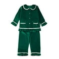 thumbnail image 1 of Venta al por mayor 2023 Festival de pijamas de algodón verde para niños y niñas, pijama a juego, camisón para bebé, ropa de dormir para niños, pijamas de Navidad para niños pequeños, 1 of 4