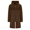 thumbnail image 6 of UngA Long Zip Up Hoodie Women Long Sleeve Fall Long Tunic Hooded Sweatshirt Oversized Fleece Jacket With Pockets Fall Coats 2025 Hoodies Women (Coffee,XL), 6 of 7