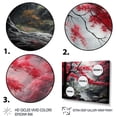 thumbnail image 3 of Designart "Red Forest Minimalist Monochrome painting III" Forest Floater Framed Wall Art Living Room, 3 of 7