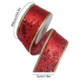thumbnail image 3 of BSJJY 354" Bright Red Sparkly Christmas Ribbon, Glitter-Coated Plastic with Flexible Structure, Easy to Cut into Desired Length, Perfect for Gift Wrapping, Wreath Decor, or Festive DIY Projects, 3 of 6