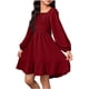 thumbnail image 1 of Vestido Largo de Manga Larga de Color Sólido de Moda Y Cómodo para las Niñas con Falda Plisada de Cinturón para Diario, Viajes, Vacaciones, Fiestas de Cumpleaños, 1 of 9