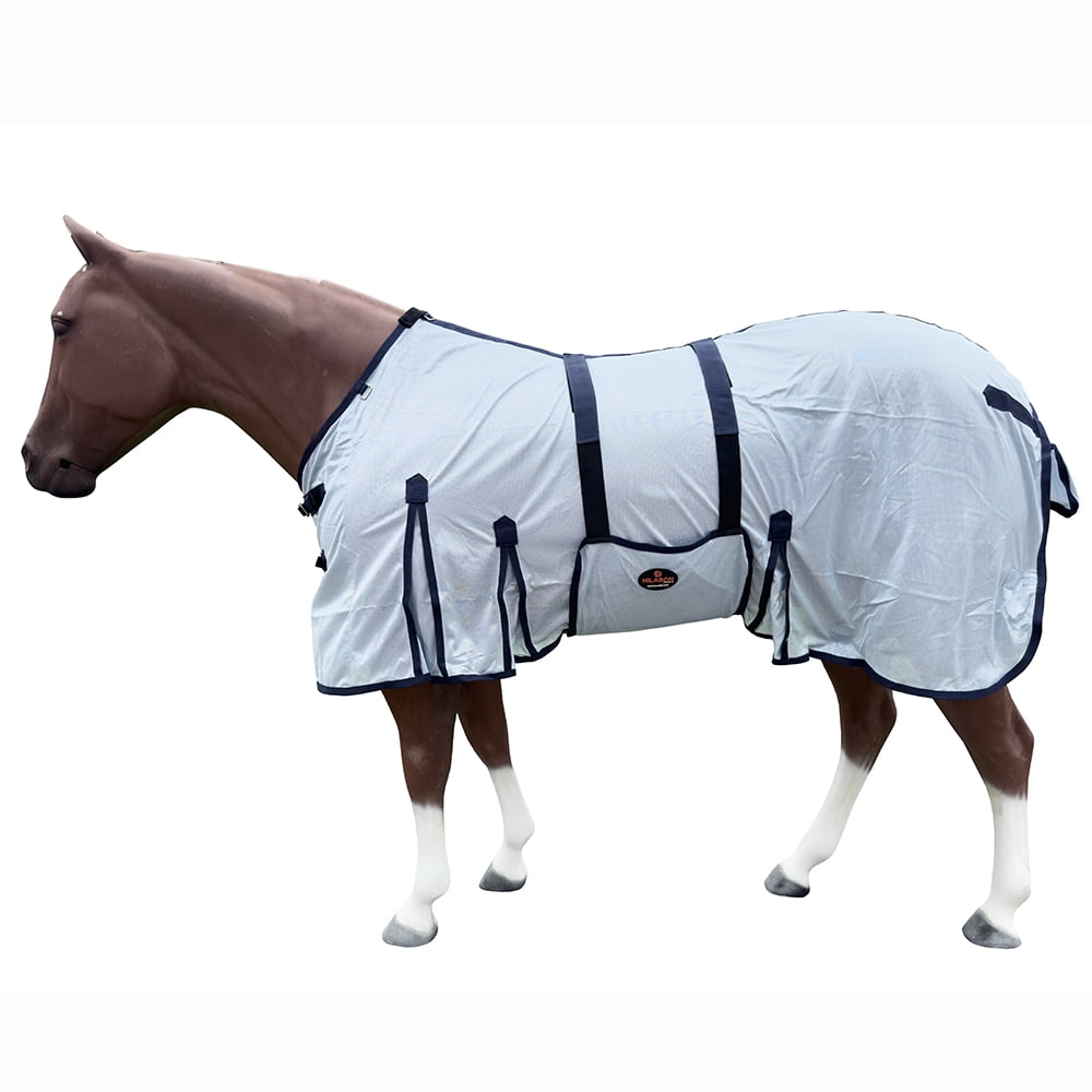 75 In Hilason Horse Fly Sheet Uv Protect Mesh Bug Mosquito Summer White