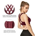 thumbnail image 3 of Yvette High Impact Sports Bras for Women Criss Cross Back Sexy Running Bra Plus Size for Large Bust,Burgundy,X-Large, 3 of 9