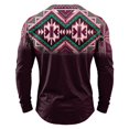 thumbnail image 4 of FGVCTG Mens T-Shirts Color Block Aztec Western Long Sleeve Henley Tops Button Neck Tee Loose Pullover Top for Casual Outings Daily Pink S, 4 of 8