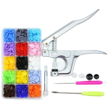 600Pcs 150sets 15Colors DIY Clothes T5 Plastic Fastener Snap Resin Press Stud Cloth Tool Kit