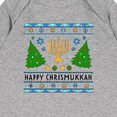 thumbnail image 3 of Inktastic Happy Chrismukkah Sweater Style with Menorah and Trees Baby Romper Coveralls, 3 of 4