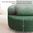 thumbnail image 4 of Fumahaus Upholstered Swivel Accent Chair, Oversized Comfy Round Sofa Chair with Two Pillows, Leisure Sofa Chair for Living Room Bedroom, Green, 4 of 11