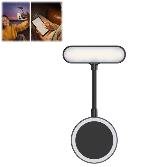M10 Magnetic Selfie Light with Gooseneck, 2W LED Fill Light for iPhone Android, Dual Modes & 5 Brightness, 400mAh USB-C Rechargeable for Selfies Video Calls Reading(wwx)
