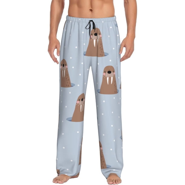 Balery Playful Walrus Wonders Pantalones de pijama para hombre, pijama ultraligero, pantalón de descanso-Medium