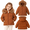 WMCoat25J905, variant on Girls Winter Puffer Jacket with Hood and Fluffy Trim, Quilted Zip-Up Coat, Light Pink