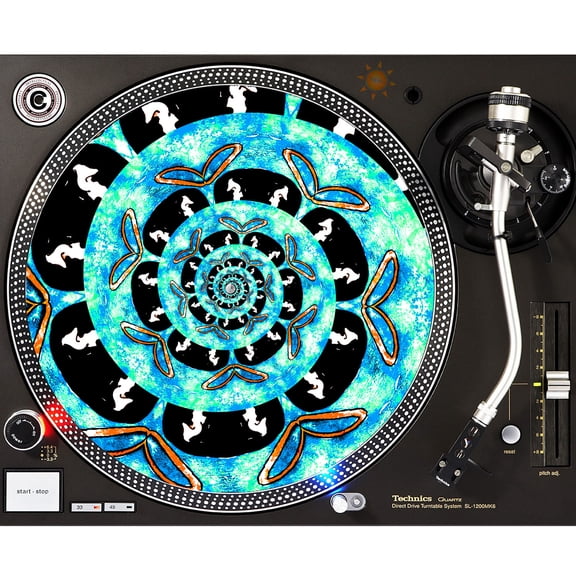 KuzmarK™ 12" DJ Turntable Slipmat - Whale Tales