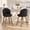 Black, variant on S-HOME Modern Swivel Bar Stools Set of 2, 26" Upholstered Counter Height Chair with Back, Solid Wood Legs & Footrest, Chenille