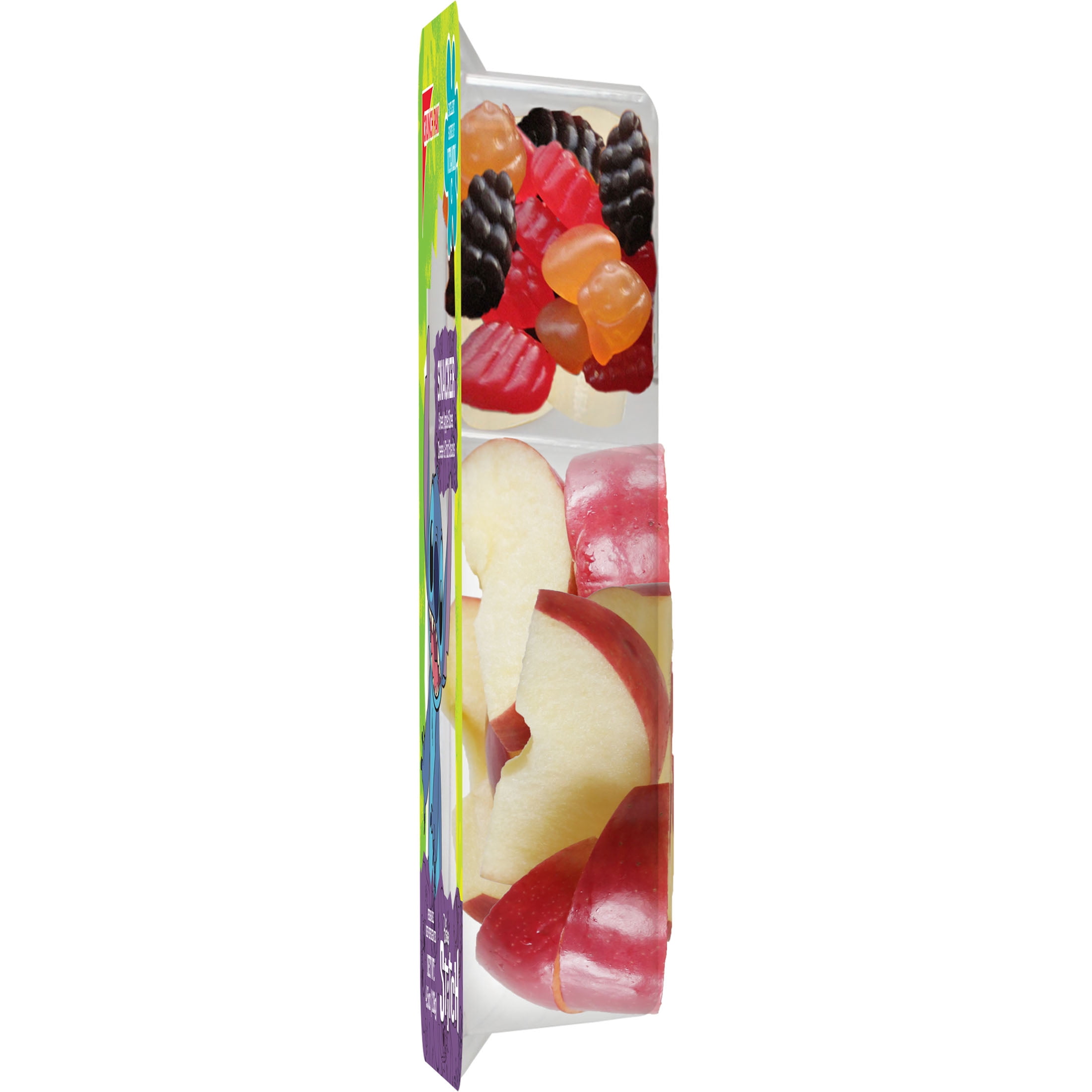 Crunch Pak Snack Disney Stitch with Fresh Sliced Sweet Apples, Cheese, and Fruit Chews, 4.5oz Tray