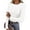 02-White, variant on PRETTYGARDEN Women Summer Long Sleeve Shirts Ribbed Knit Crewneck Fitted Basic Tee Going Out Tops Casual Workout Outfits