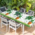 thumbnail image 2 of St. Patrick's Day Table Cloths for 8 Foot Rectangle Tables, Lucky Shamrock Gnomes Flowers Leaves Green Patio Waterproof Elastic Fitted Tablecloths, Washable Rectangular Table Cover for Camping, 2 of 8