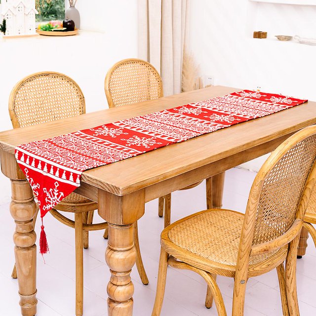 Artículos decorativos navideños, tela tejida, Bandera de mesa, mantel navideño creativo, decoración de mesa, decoración del hogar
