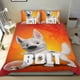 thumbnail image 1 of Perro Bolt Conjunto de sábanas temático, trío de piezas, cómodo y amigable con la piel, diseño único, regalo de decoración para el hogar para familiares, amigos y fans, 90 cm * 190 cm, 1 of 6