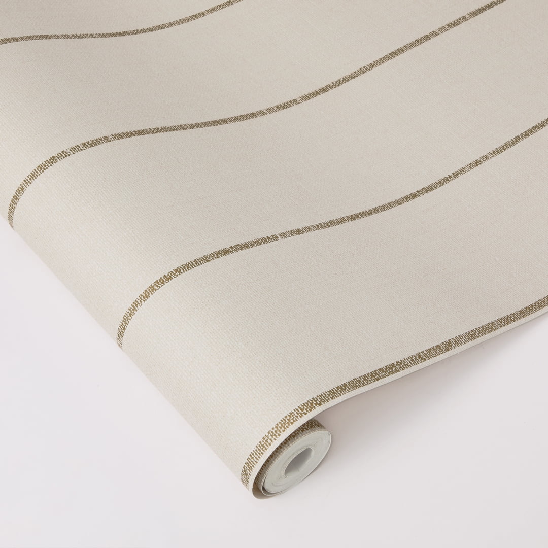 Tempaper x Pure Salt Textured Cocoa Bursa Stripe Removable Peel and Stick Wallpaper, 20.5 in X 16.5 ft