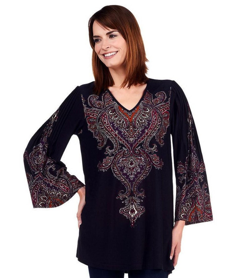 Brand - Effortless Style Citiknits Printed Tunic Pleat A225203 ...