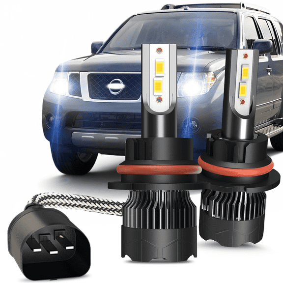 For Nissan Pathfinder 2005-2012 6000K 2X 9007 LED Headlight Hi/Lo Beam Bulbs Kit