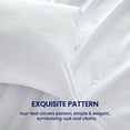 thumbnail image 5 of Sleep Zone Luxury Embossed Twin Bed Sheets Set for Kids, Four-Leaf Clover Pattern Sheet & Pillowcase Sets 3 Piece - Super Soft, Wrinkle Free, Fade Resistant, Deep Pocket 16" (White, Twin), 5 of 8