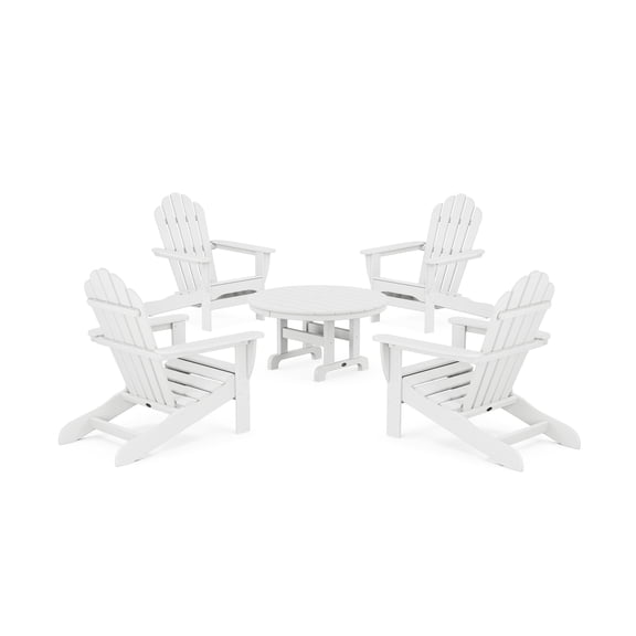 Trex Outdoor Furniture 5-Piece Monterey Bay Adirondack Chair Conversation Group in Classic White
