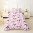 thumbnail image 2 of Erosebridal Pink Bow Twin Bedding For Bowtie Girl,Vintage Flower Floral Duvet Cover Set,Dreamy Princess Style Bows 2-Piece,No Comforter,Reversible, 2 of 6