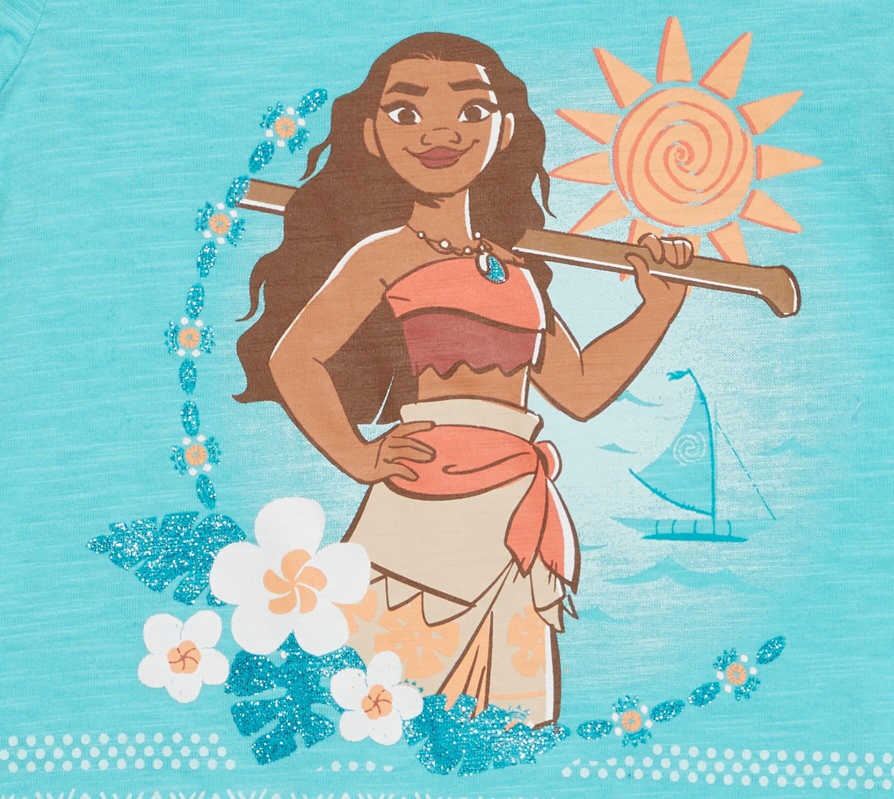 Disney Moana Little Girls T-Shirt and Tulle Mesh Skirt Toddler to Big Kid