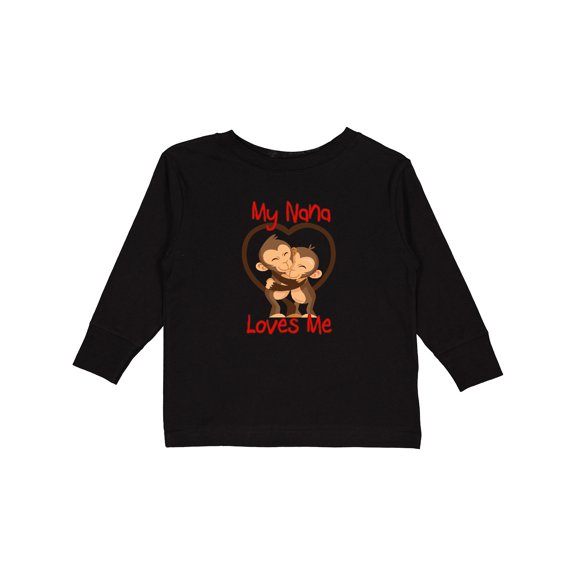 Inktastic My Nana Loves Me Monkey Boys or Girls Long Sleeve Toddler T-Shirt