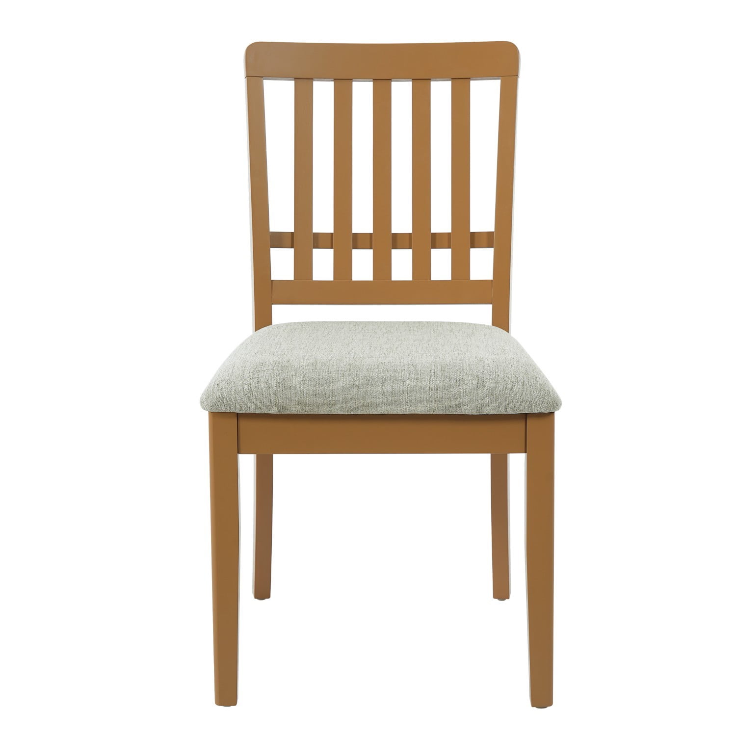 Modern Scandinavian Dining Chairs Set of 2 Curved Wood Backrest Fabric Seat Rubber Wood Frame Kitchen Chairs for Dining Room Apartment, Light Brown
